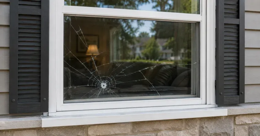 technician measuring window opening for emergency glass replacement Ingersoll
