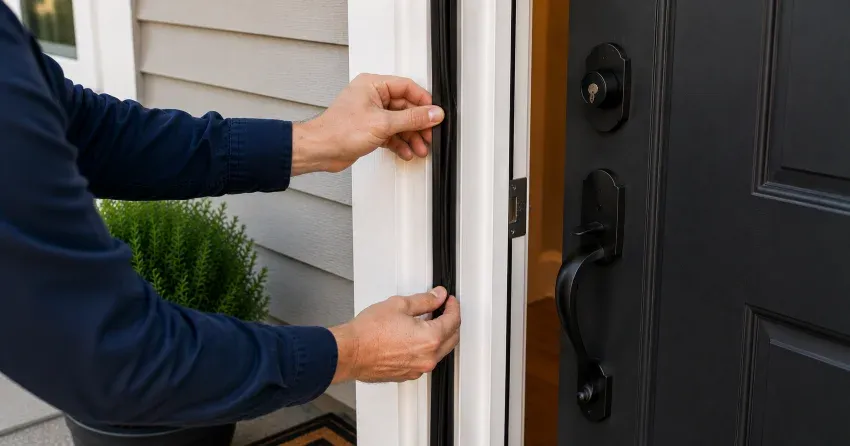 technician performing light test on door seal in Ingersoll