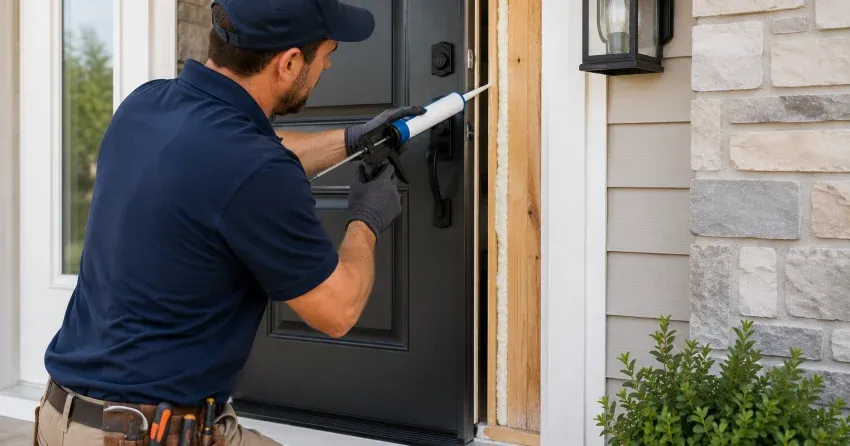 fiberglass front door installed with sidelights in Ingersoll