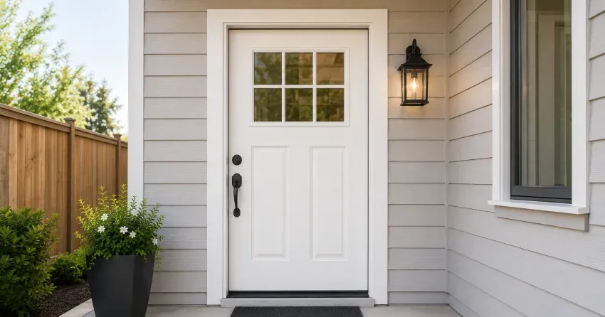 technician installing exterior door frame in Oxford Village, Ingersoll