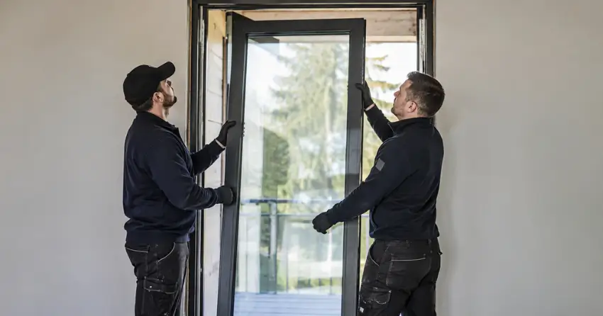 new glass panel being fitted into door frame in Ingersoll