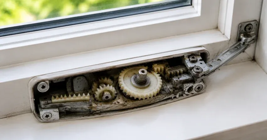 technician replacing casement window crank operator in Ingersoll home