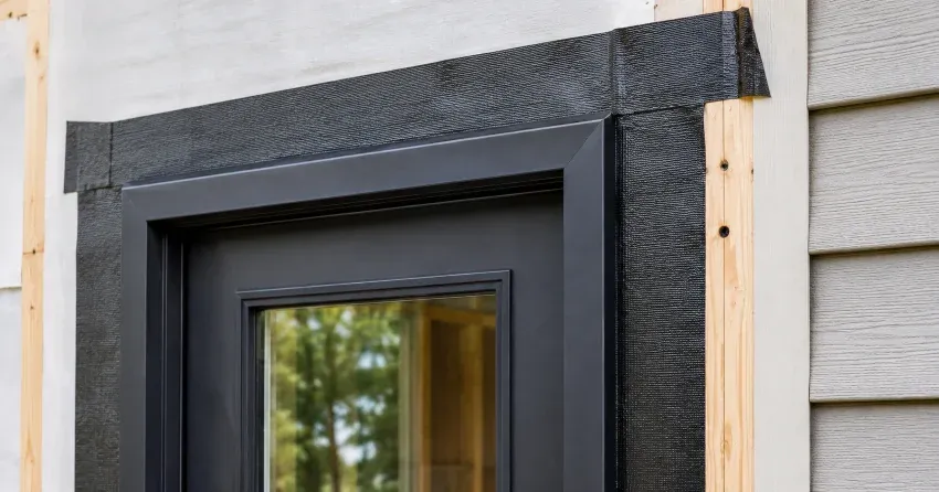 technician removing failed door flashing membrane in Harvest Hills Towns, Ingersoll